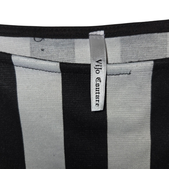 Striped Black and White Midi Dress Halloween Costume - Picture 3 of 7